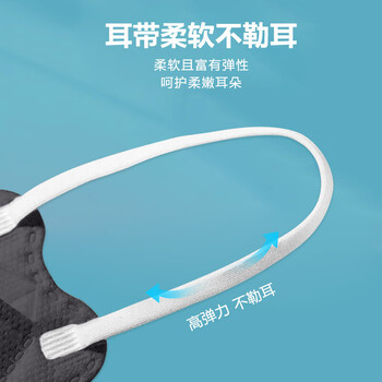 旷尔 一次性口罩 挂耳式折叠防护口罩 无纺布面罩【灰色 80x200mm】