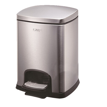 南 SJ25-F01 方形脚踏桶 砂银钢 防指纹厨房 南方垃圾桶酒店宾馆客房垃圾桶果皮桶商用桶  容量25升