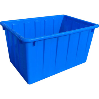 鸣固 长方形塑料水箱 蓝色400L外径965*750*665mm无盖 养殖箱周转分拣箱胶箱海鲜水产周转箱