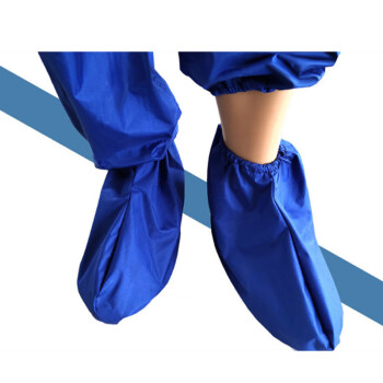 通达雨 防尘防水耐油全身防护工作防护服/雨衣 成人男女通用 带脚套 蓝色 TDY-043 2XL