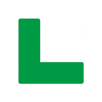 鸣固 5S管理地贴 L型定位贴地贴工厂车间桌面地面4角定位标示贴 L型绿色 5CM*15CM*15CM（10只）