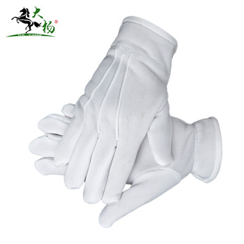 大杨285三筋摇力绒礼仪手套10双装 接待安检加厚加绒保暖司机开车手套