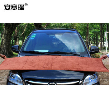 安赛瑞 超细纤维磨绒毛巾 60×180cm 多用途大号百洁布吸水清洁布保洁洗车 咖色 27060