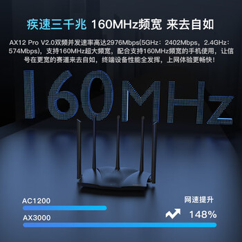 Tenda腾达路由器AX3000满血WiFi6【千兆穿墙王】信号增强无线3000M速率5G双频家用Mesh放大器AX12Pro