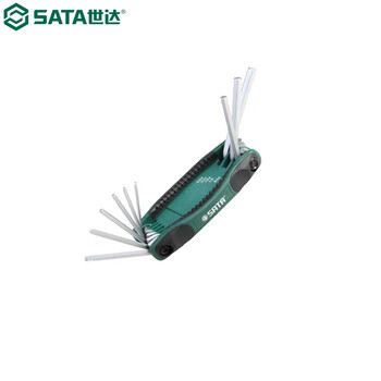 世达（SATA）09122 9件折叠式英制内六角扳手组套 09122