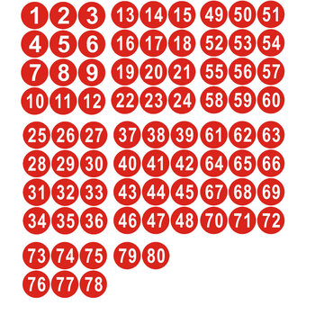 冰禹 BYlf-85 PVC防水号码贴 餐桌号比赛选手号10CM数字贴 数字1-12 2组