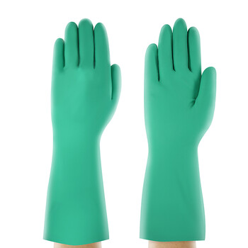 ANSELL 37-873 耐酸耐油工业手套丁腈橡胶清洁手套厨房家务洗碗工作胶皮手套 37-873 9# 12付 定做