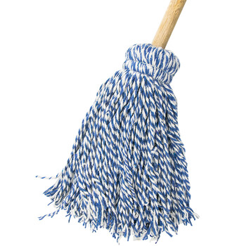 海斯迪克 HK-8027 棉线拖把白色(10把)传统老式墩布拖布 工厂吸水圆头木杆拖把