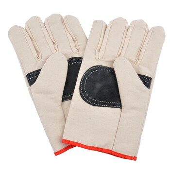 安美尚(ams)双层全帆布手套 虎口加厚劳保电焊防护手套批发全衬加里耐磨加厚 定做24付