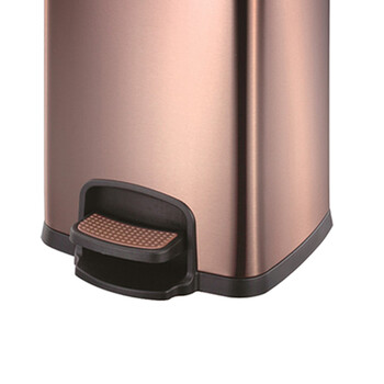南 SJ8-F03 南方方形脚踏桶  玫瑰金 商用酒店宾馆客房不锈钢垃圾桶 果皮桶 8升容量 防指纹