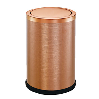 南 GPX-205C 南方小号圆形翻盖垃圾桶 树皮纹花钢板 不锈钢垃圾桶 客厅卫生间 厨房 酒店客房桶