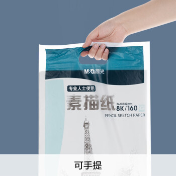 晨光（M&G）文具8K/160g素描纸绘画纸素描本美术写生学生初学8开20张加厚老师推荐六一节礼物