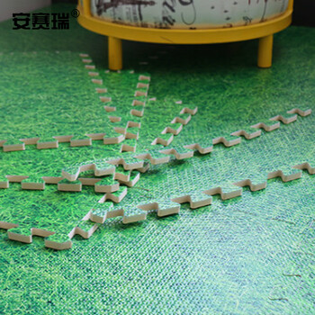安赛瑞 泡沫拼接地垫 泡沫拼图防滑地垫 60×60cm 4片装 满铺地垫脚垫 嫩绿色  27252