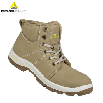 代尔塔（Deltaplus）301226 彩虹系列中帮劳保鞋 透气帆布安全鞋 防砸防穿刺防静电定做 卡其色 40码