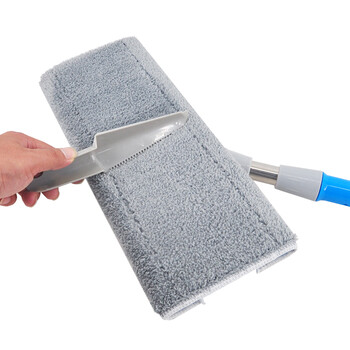 益美得 伸缩杆免手洗平板拖把夹布式地拖除尘推可替换布 夹布拖把+三块布+刮刀