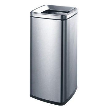 南 SF23-F01 南方长方形房间桶 砂银钢 餐厅商用垃圾桶 无盖果皮桶不锈钢垃圾桶 23L容量
