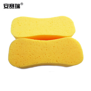 安赛瑞 海绵块 大号车用清洁海绵（5个装）22×12×6cm 清洁打蜡抛光海绵块 黄色27070