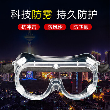 谋福CNMF 633 防护眼镜护目镜防飞溅防尘【防雾全封闭 黑带款】
