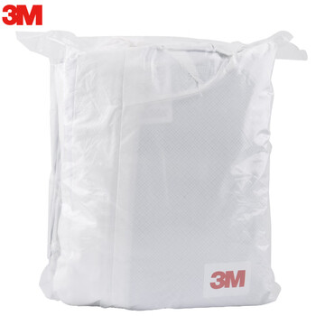 3M 4535防护服防尘喷漆防液体喷溅农药喷洒工业清洁白色不透气带帽连体服大包装5件/包L码定做