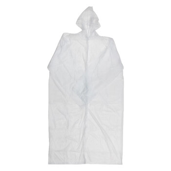 坚冠 成人雨衣 男女通用均码非一次性戴帽雨披 防飞沫防唾液飞溅简易防护服 透明白色 (4件装)