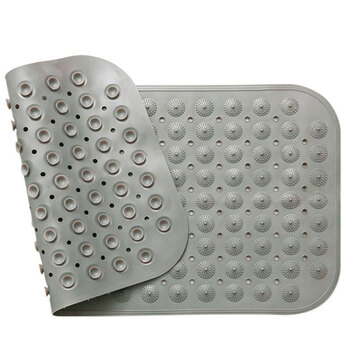 海斯迪克 PVC浴室防滑垫 按摩脚垫 卫生间淋浴垫 吸盘地垫 蓝色35*70cm HKyt-22