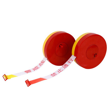斯铂格 警戒线 盘式隔离带盒装帆布伸缩拉绳工地安全带 盒装50米默认黄白
