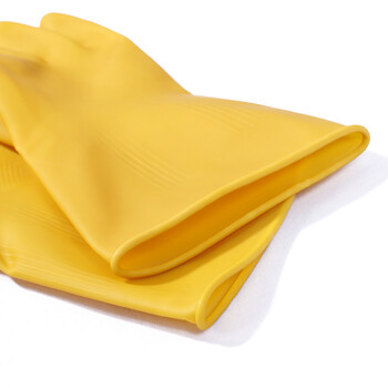 兰诗（LAUTEE）NY-002 短款牛津手套 清洁劳保乳胶防水手套 10双装M码