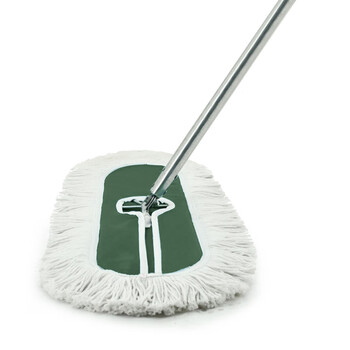 益美得 镀锌铁杆120cm大号平板拖把办公商用地拖棉线拖把物业保洁排拖尘推 分类款绿色