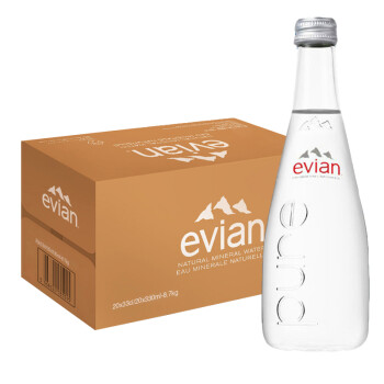 依云（EVIAN） 法国进口依云（evian）天然矿泉水 330mL 20瓶 1箱无气玻璃瓶