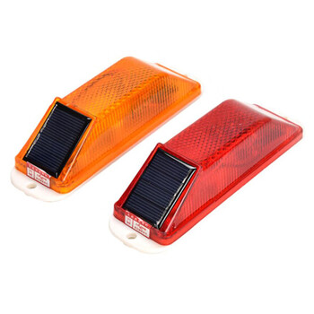 海斯迪克 gnjz-1065 太阳能安全警示闪烁灯 信号灯led 24V轮廓标立柱黄色爆闪灯 红色