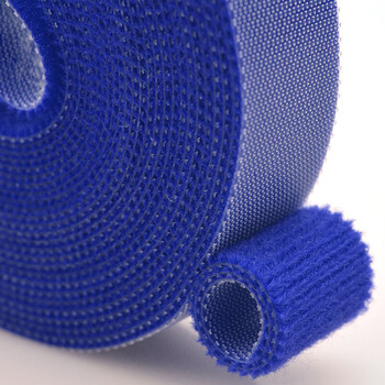 飞尔（FLYER）背靠背魔术贴 电源数据线理线器 背胶尼龙粘扣扎线带【蓝色 宽15mm 长45m】