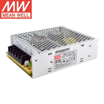 明纬（MEANWELL）RS-75-12 单组输出高性能工控电源适配器 明纬开关电源12V