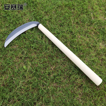 安赛瑞 光口镰刀 扇形除草割草镰种菜小麦收割刀 园艺农用工具 长约40cm 530180
