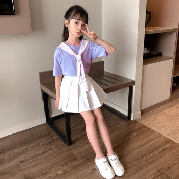 浅紫色 【裙子带安全裤】 130