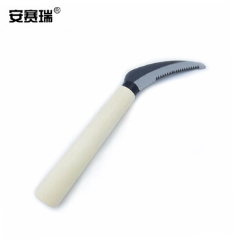 安赛瑞 锯齿小镰刀 小镰刀农用全钢除草镰刀园艺工具农具种菜收割除草镰刀月牙镰收割刀 长约22cm 530177