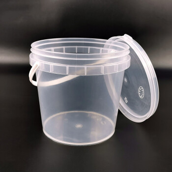 盛富永 透明塑料桶 3L 密封打包桶水桶 带盖龙虾桶包装桶 涂料桶油漆桶 有把手