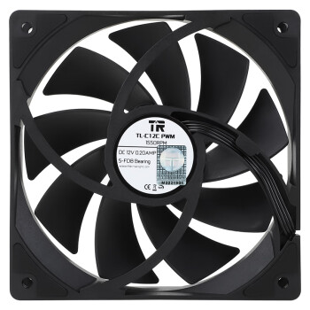 Thermalright(利民) TL-C12C 黑色12cm入门级风压扇 经典磁稳S-FDB轴承 50CM 4PIN串接PWM接头 1550转速