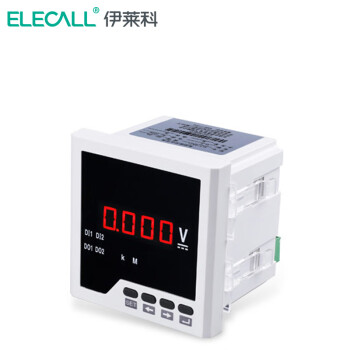 伊莱科(ELECALL)智能数显单相直流电压表高精度数字电表 白色 ELE-DV31-1D/DC450V+1路变送输出