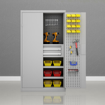 京佳乐工具柜JE1214二抽带挂板灰白色