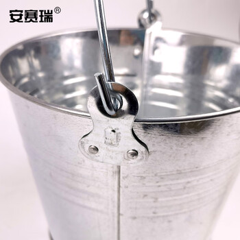 安赛瑞 白铁皮水桶 镀锌铁桶加厚提水桶圆桶 便携手提油漆桶沙桶 建筑工地 15L 25105