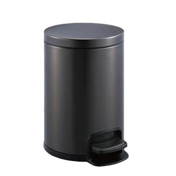 南 SJ5-Y01 南方圆形脚踏桶 黑金 防指纹不锈钢房间桶 商用酒店宾馆客房垃圾桶 果皮桶 内桶容量5升