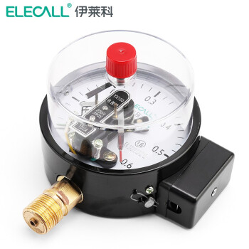 伊莱科(ELECALL)电接点磁助式压力表精密气压水压表控制径向 黑白色 电接点压力表YX-100 0-40Mpa