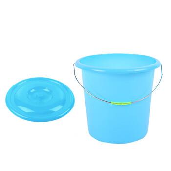 兰诗（LAUTEE）DA2160 多规格塑料水桶手提桶加厚水桶 口径35.5*高31cm约20升 有盖水桶 5个装绿色