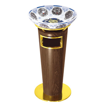 南 GPX-33L 宝鼎座地烟灰桶 黑桃木纹 商场垃圾桶 酒店落地烟灰桶立式果皮桶商场垃圾筒