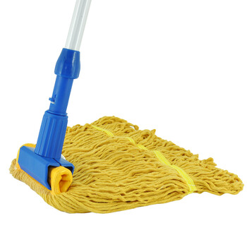 益美得 四色分类棉线蜡拖吸水拖把布拖头配件替换布 黄色拖布2块装