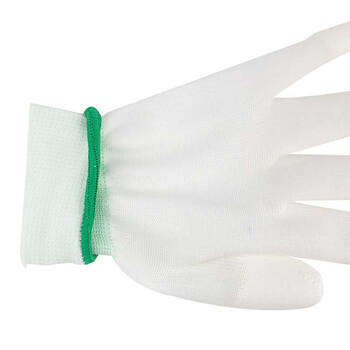 汉盾（HANDUN) HD-GP5014 13针涤纶PU涂指透气防滑耐磨工作手套 白色 独立装10付 1打