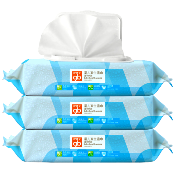 gb好孩子 婴儿湿巾 海洋水润湿纸巾 80片*3包 （带盖）