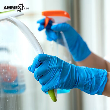 爱马斯（AMMEX）BNL 一次性12寸丁腈手套蓝色 实验室 100只/盒 S码 定做 1盒