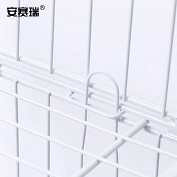 安赛瑞 斜口蓝货架 叠笼货架 仓库货架 带轮移动置物架 900X430X1400mm五层（浸塑含顶篮）白色 16245