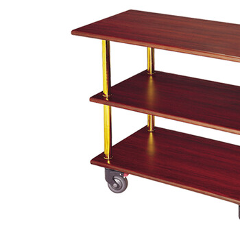 南 C-20 三层服务车 镜金 红木色 可拆装 餐车清洁车服务车手推车 酒店移动餐车